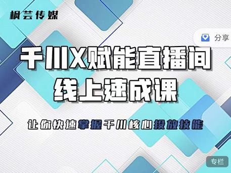 枫芸传媒-线上千川提升课，提升千川认知，提升千川投放效果-项目收录网