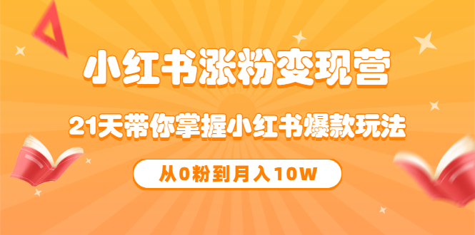 《小红书涨粉变现营》21天带你掌握小红书爆款玩法 从0粉到月入10W-项目收录网