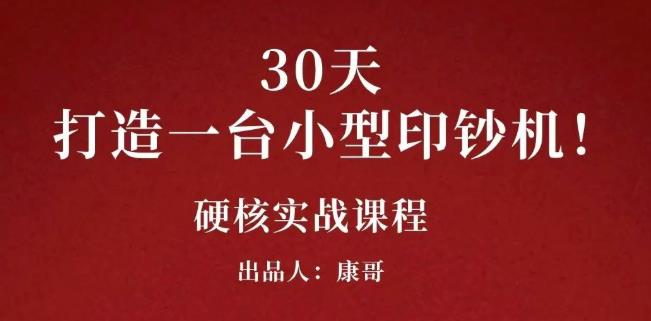 康哥30天打造一台小型印钞机：躺赚30万的项目完整复盘（视频教程）-项目收录网