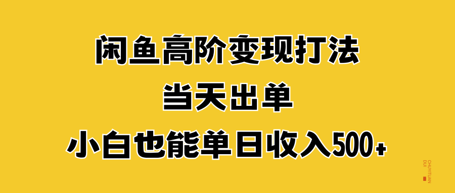 闲鱼高阶变现打法，当天出单，小白也能单日收入500+-啦啦收录网