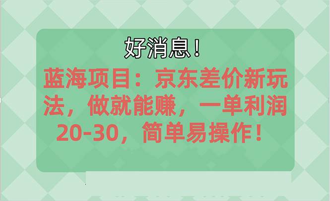 越早知道越能赚到钱的蓝海项目：京东大平台操作，一单利润20-30，简单…-项目收录网