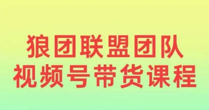 狼团联盟2024视频号带货，0基础小白快速入局视频号-啦啦收录网