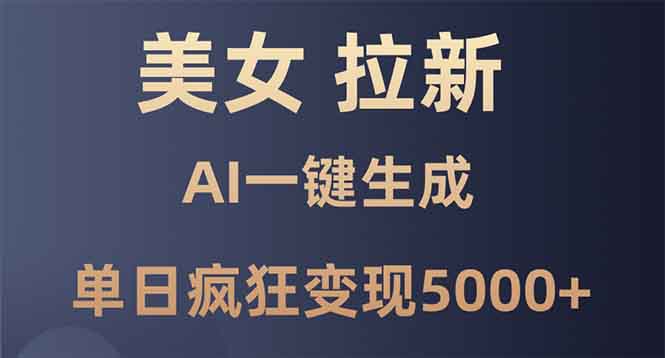 美女暴力拉新，通过AI一键生成，单日疯狂变现5000+，纯小白一学就会！-啦啦收录网