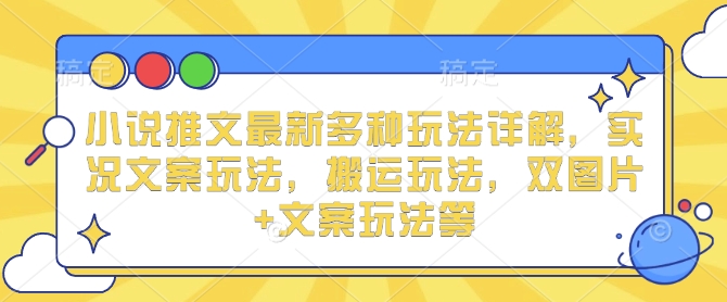 小说推文最新多种玩法详解，实况文案玩法，搬运玩法，双图片+文案玩法等-啦啦收录网