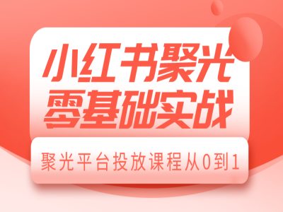 小红书聚光零基础实战，聚光平台投放课程从0到1-啦啦收录网