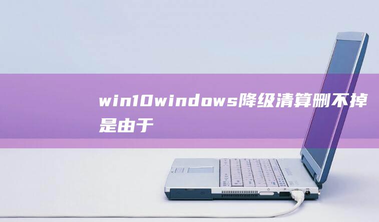 win10windows降级清算删不掉是由于360的要素吗